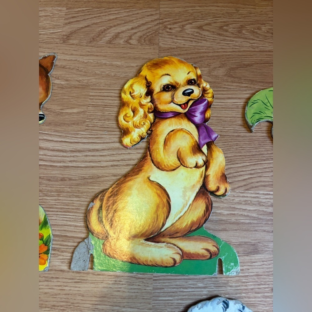 Vintage Animals Pressed Cardboard Wall Decor Lot Of 6 - Picture 3 of 11